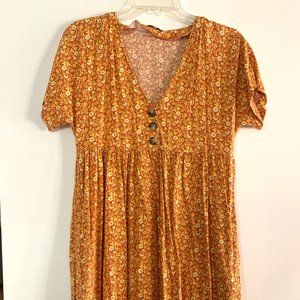 Madewell XS Orange Yellow Floral Dress